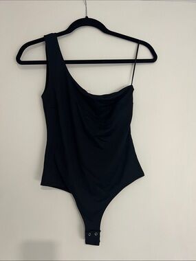 Dynamite Black One-Shoulder Bodysuit
